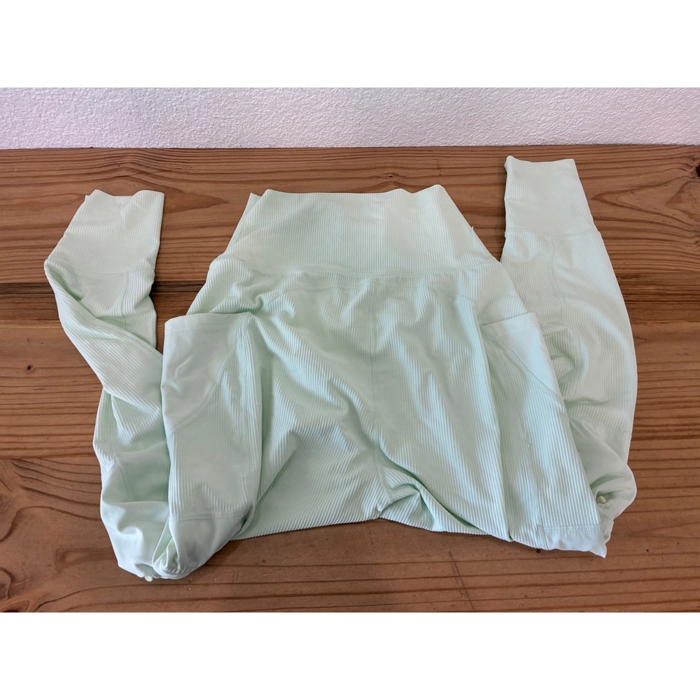 Free People FP Movement High Wycombe Ribbed Cargo Leggings Mint Green XS - Picture 4 of 6
